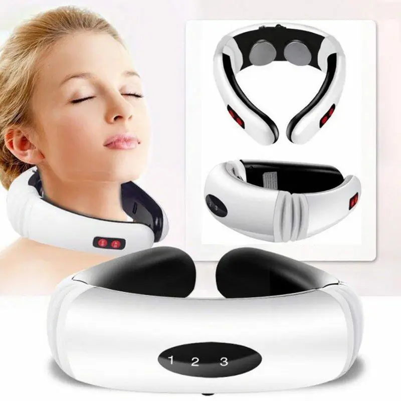

Rechargeable Battery Electric Neck Massager Pulse Back Control Neck Physiotherapy Instrument Massage Tools Unisex