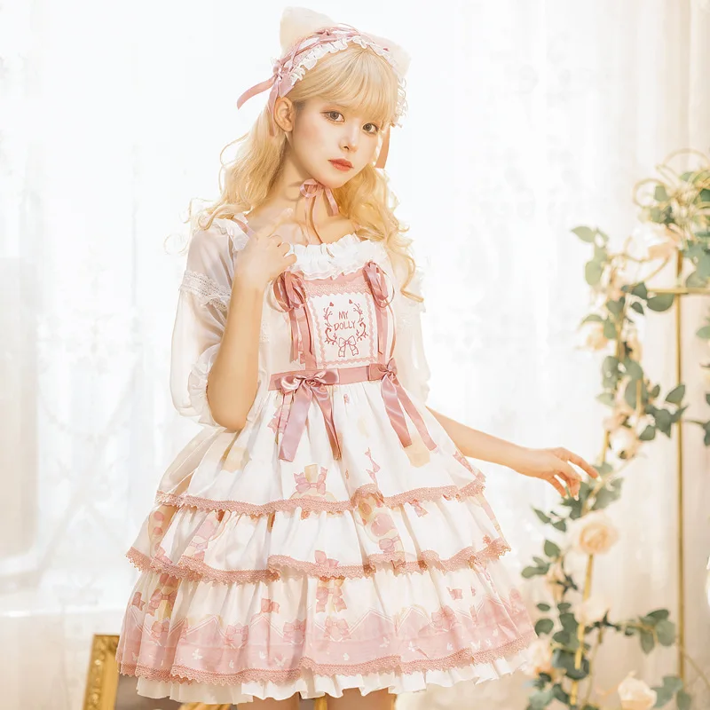 

Lolita Skirt Original Summer Cute Dress Sweet Lo Victorian Plus Size Clothes Kawaii Fairy Mall Goth Y2k Harujuku Punk Op Xl New