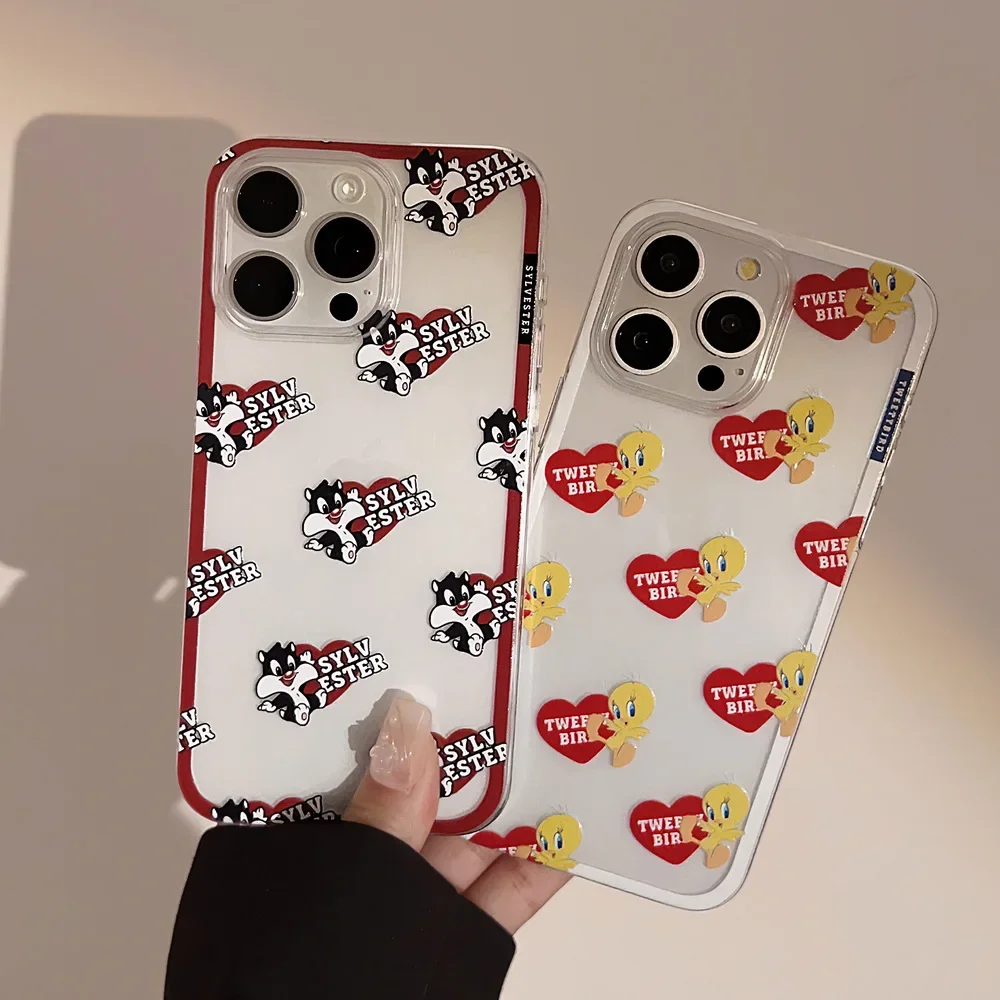 Прозрачный чехол для телефона в стиле ретро с забавным рисунком сильвестера и