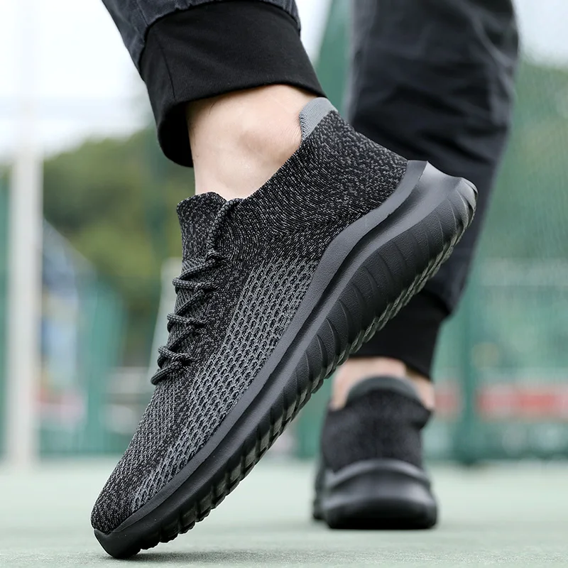 Sneakers Men Slip on Casual Walking Shoes for Fitness Gym Tennis Shoe Women Breathable Lightweight Dad Flats Trainers with Laces