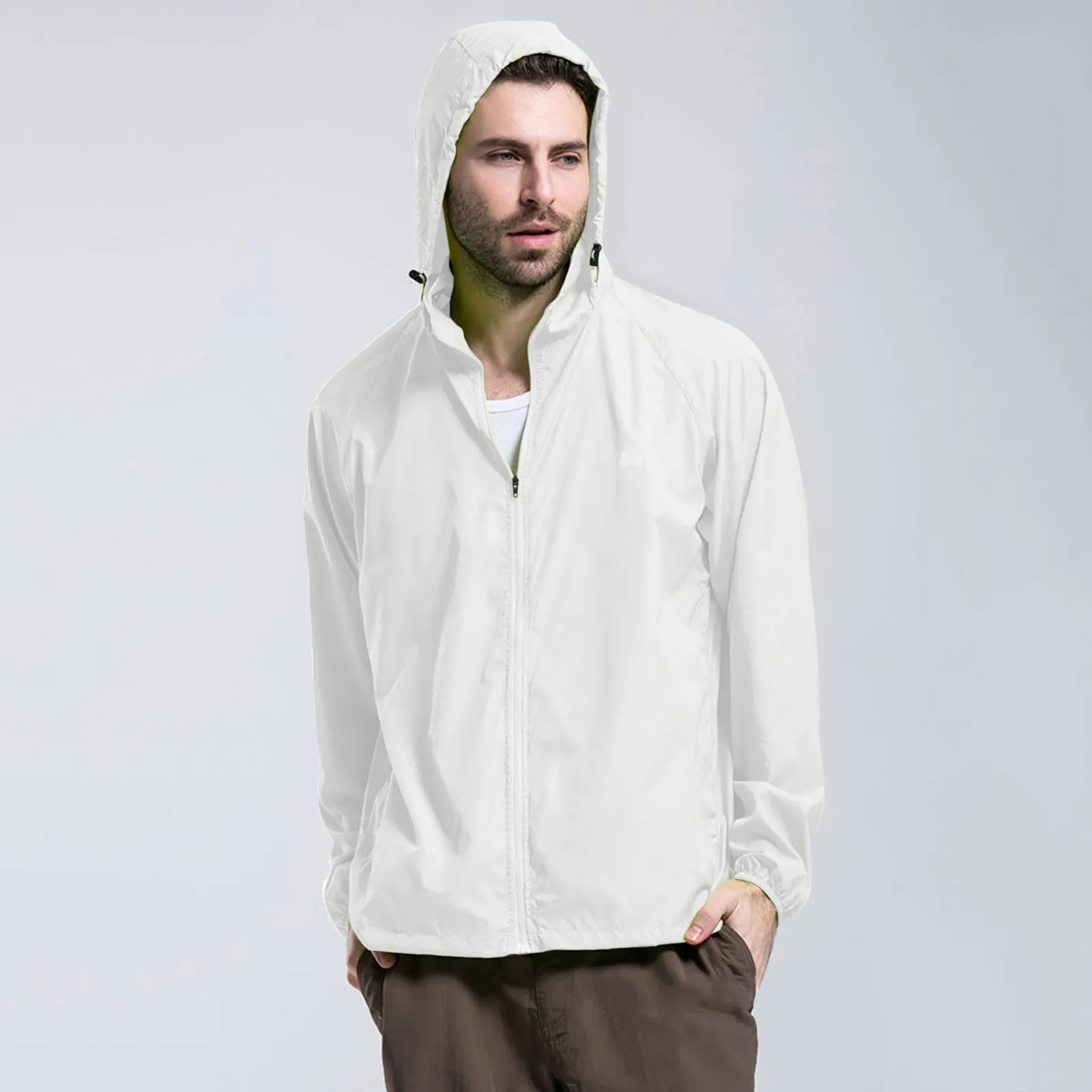 Ветровка мужская быстросохнущая пальто для защиты от солнца повседневная Легкая