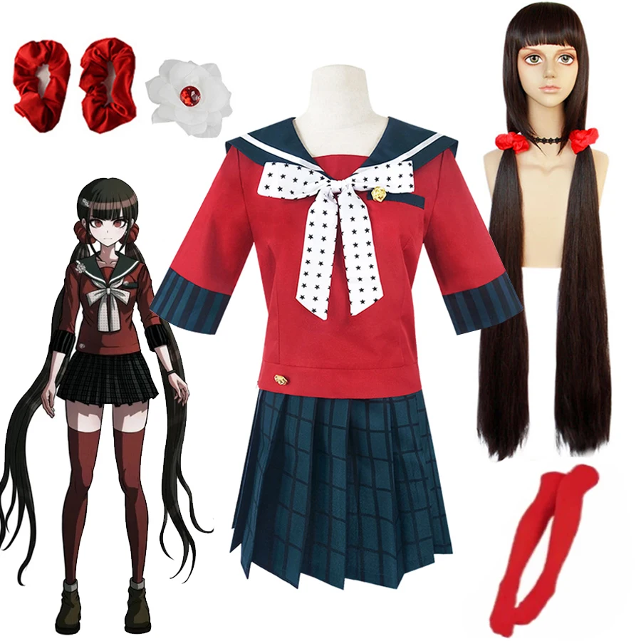 Anime Danganronpa Harukawa Maki School Girls Uniform Set Cosplay Costume DanganRonpa Halloween Costume For Women Girls
