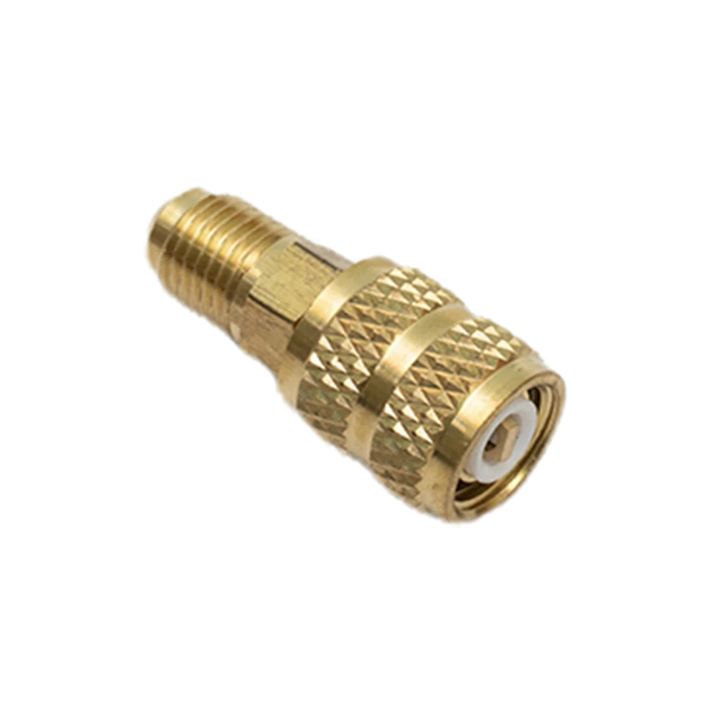 

High Quality New Durable AC Refrigerant Adapter 1/4\" 5/16\" Brass For R410 R32 R22 For Valve System Tool R410a SAE Male Female