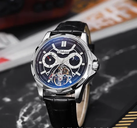 Полностью автоматические механические наручные часы многофункциональный