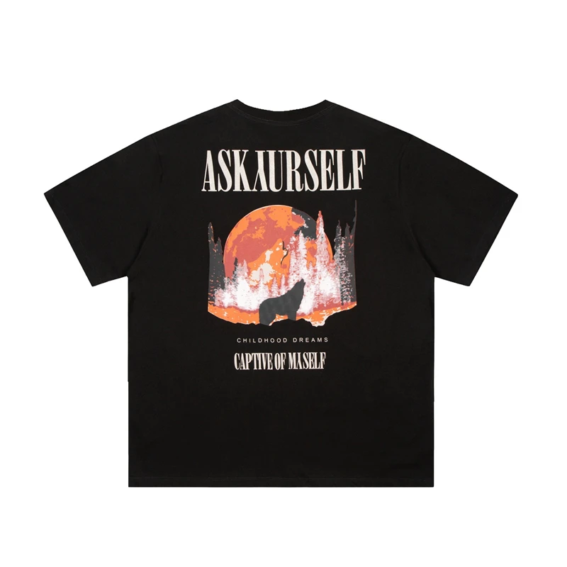 Футболка Askyurself с логотипом для мужчин и женщин свободная хлопковая рубашка