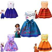 new summer girls princess dress cute cartoon encanto party dress charm mirabel isabela bowknot children clothing