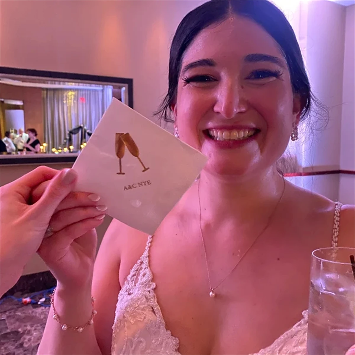 Коктейльные салфетки с персонализированным принтом для помолвки годовщины