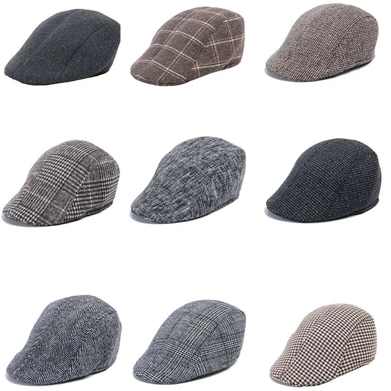 

Осенне-зимние береты, кепки для мужчин, кепка газетчика, в клетку, в западном стиле, продвинутая плоская кепка, винтажный дышащий берет в полоску