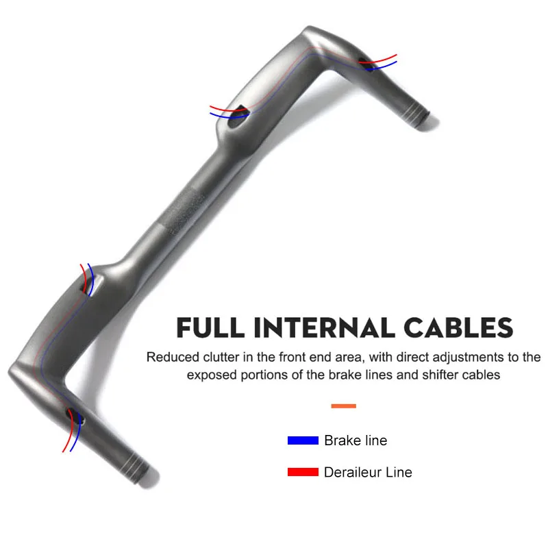 Фото Руль TEMANI Full Carbon Aero TT Bullhorn, сверхлегкий, с внутренней проводкой, 400-440 мм, для шоссейных велосипедов и фикс-байков, велосипедные комплектующие №3