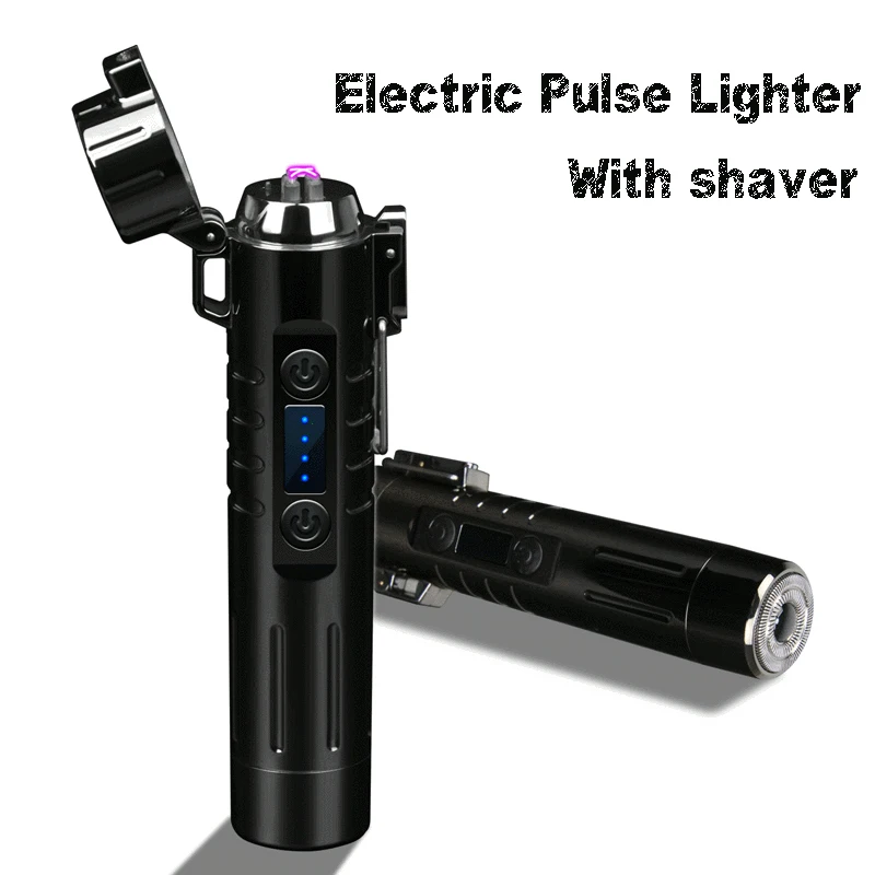 

Unusual Arc Lighters With Shaver Rechargeable Flameless Windproof Outdoor Lighter USB Cigarette Lighter