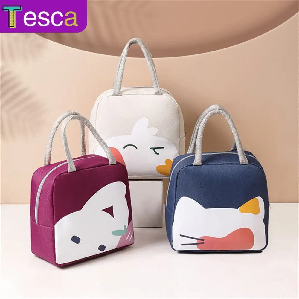 

Picnic Food Storage Tools Portable Dinner Container Lunch Box Insulation Package Small Tote Handbag Cartoon Lunch Bag With Meal