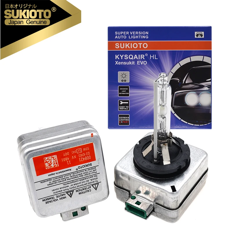 

SUKIOTO JAPAN 2PCS 55W D3S HID Xenon Bulb 4300K 5000K 6000K 8000K 55W D2S D2R D4R D4S Auto HID Lamp 55W D1S Car Headlight Bulbs