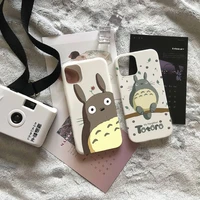 totoro sprite away anime phone case candy color for iphone 6 7 8 11 12 13 s mini pro x xs xr max plus