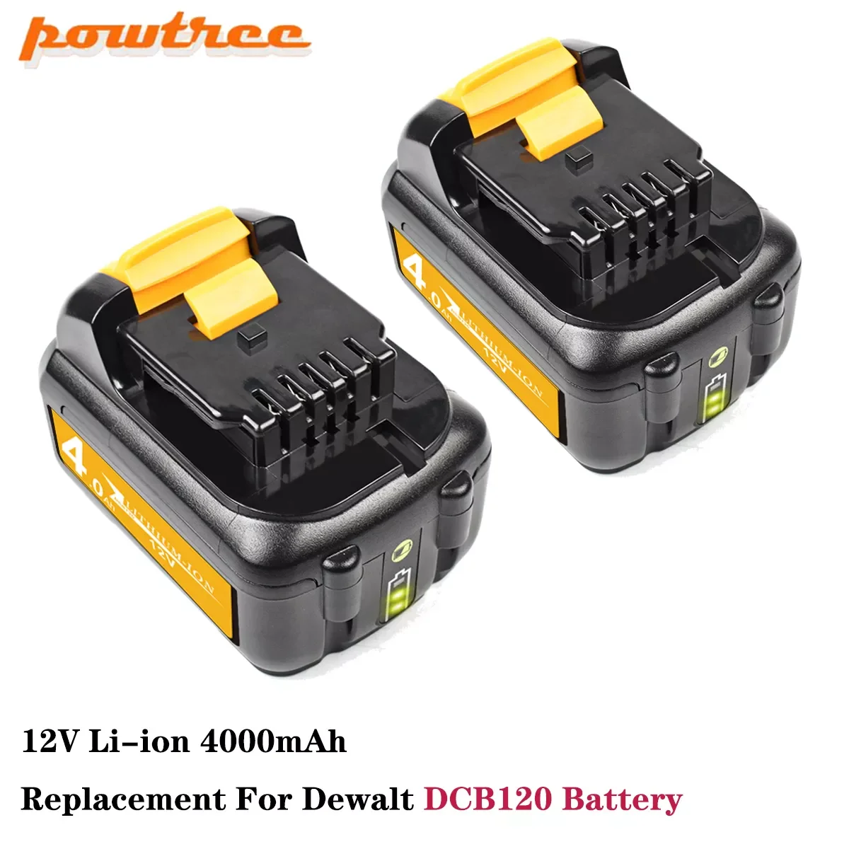 

NEW2023 Powtree 12V 4000mAh Li-ion For DEWALT DCB120 DCB127 DCB121 DCB120 DCB127 DCB121 DCB100 DCB101 DCB119 Battery