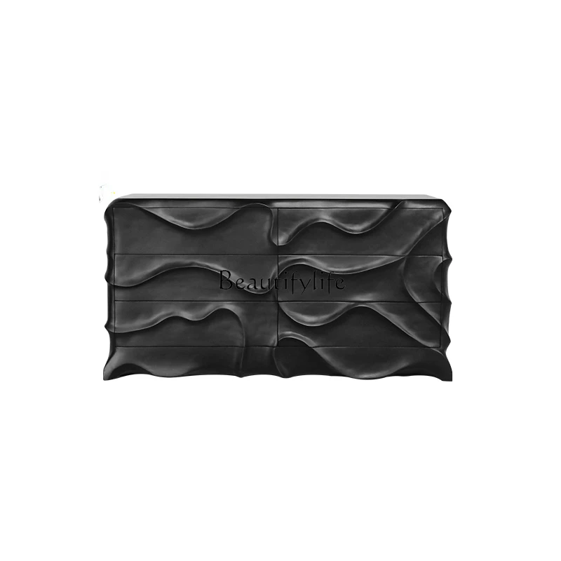 Шкаф из массива дерева Wabi Sansan с шестью ведрами черный настенный шкафчик для