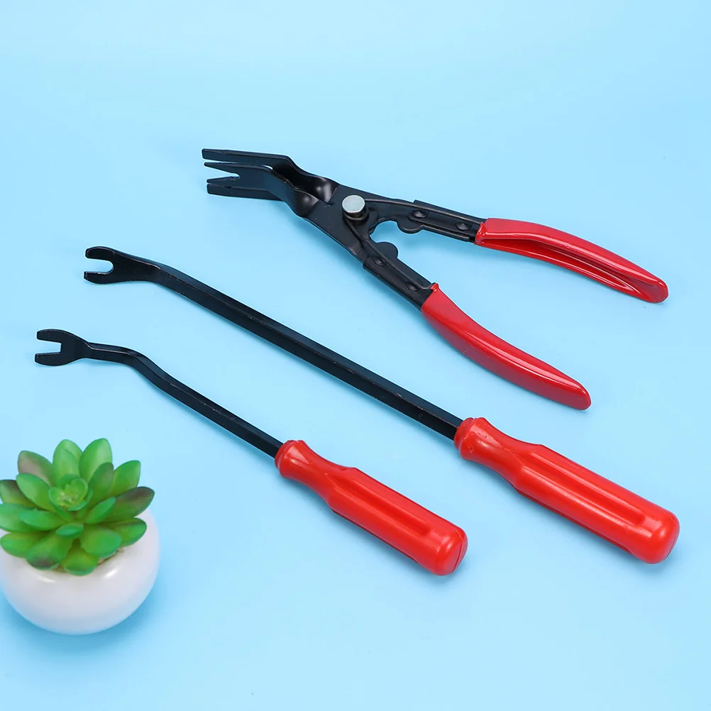 

3Pcs Steel Car Door Panel Clips Pliers Repair Tool Kit Disassembly Tool Set (light Pliers + 6 Inches Screw Opener + 8 Interior