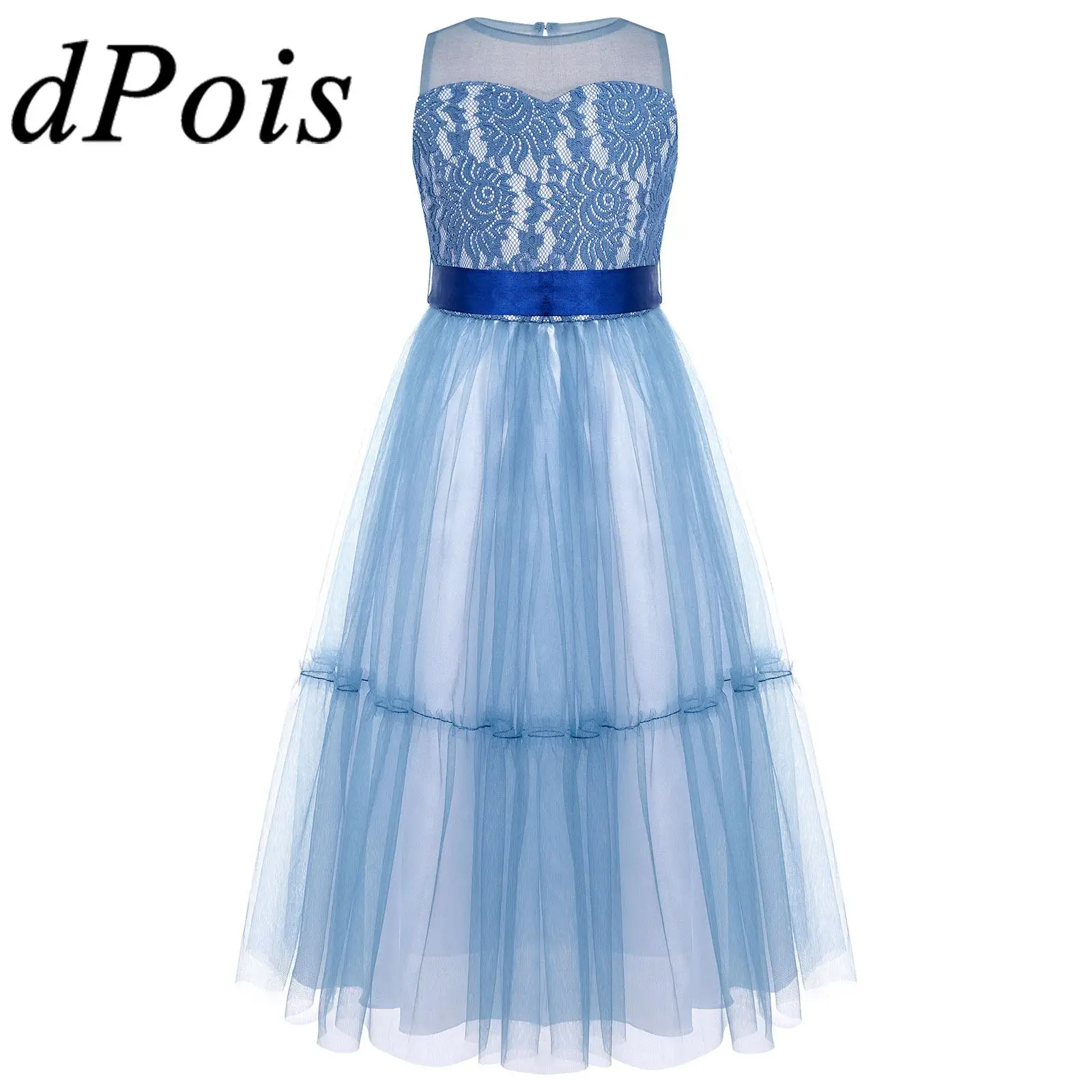 

Children's Cospaly Princess Costume Elegant Lace Tulle Kids Dresses for Girl Wedding Birthday Party Dress Petite Robe Filles