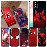 cool marvel spiderman logo for samsung galaxy s22 s21 s20 fe ultra pro lite s10 5g s10e s9 s8 plus s7 edge black tpu phone case