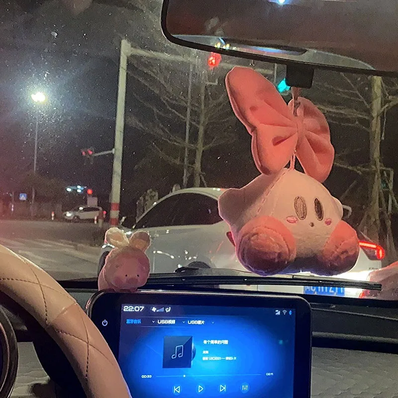 

Женский брелок с милым розовым бантом, брелок для ключей, украшение для автомобиля, плюши в виде мечты Kirby's, брелок для ключей, женский подарок