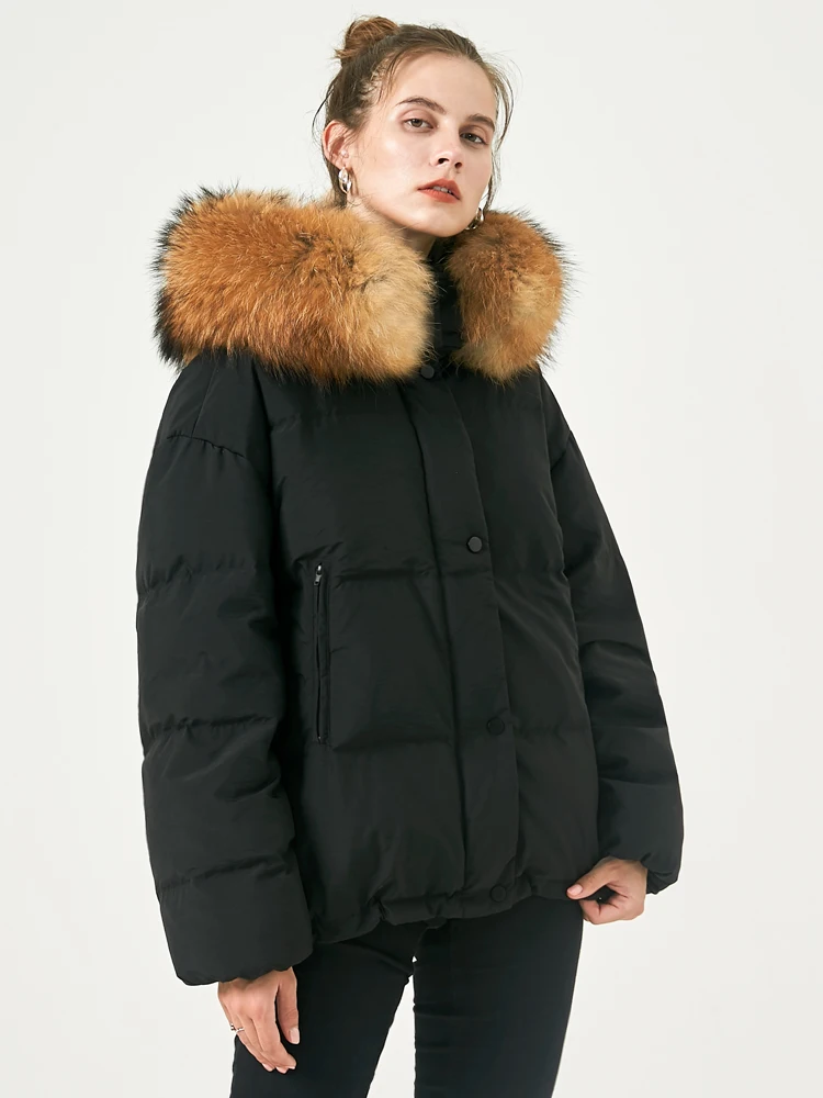 Janveny Зимний пуховик для женщин женские парки 90% пальто на утином пуху с большим