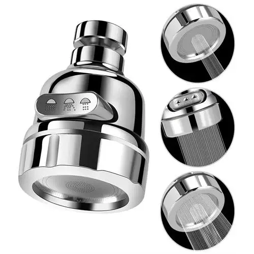 

HomeCare 3 Function Saving Faucet Head Chrome 715305 6 LI DISCOUNT PACKAGE
