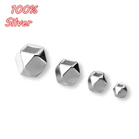 s925 multi faceted geometric section shape broken silver spacer beads spacer beads hand string scattered beads diy accessories