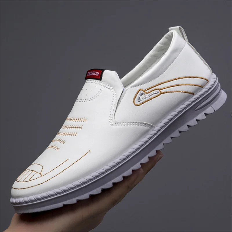

New Business Casual Leather Shoes Soft Leather Soft Sole Slip-On Driving Shoes Men's Flat Shoes Men's Shoes Zapatillas Hombre