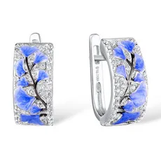 

Milangir Fashion Autumn Elements Blue Ginkgo Leaves Drop Earrings For Women Wedding Banquet Fashion Jewelry