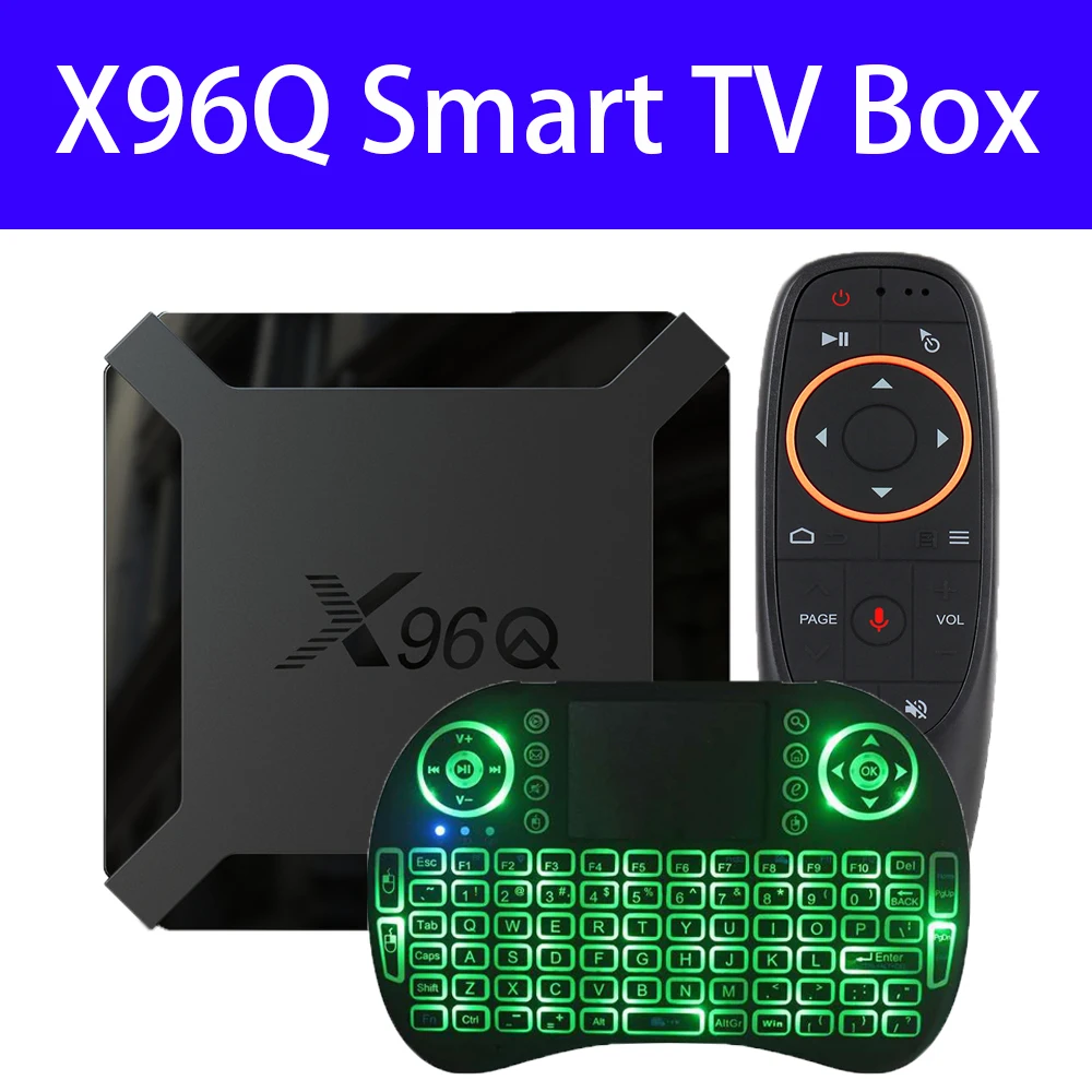 BLKJ Allwinner H313 X96Q Android 10 TV Box 2 ГБ 16 Четырехъядерный процессор 4K Wi-Fi Поддержка Google Voice
