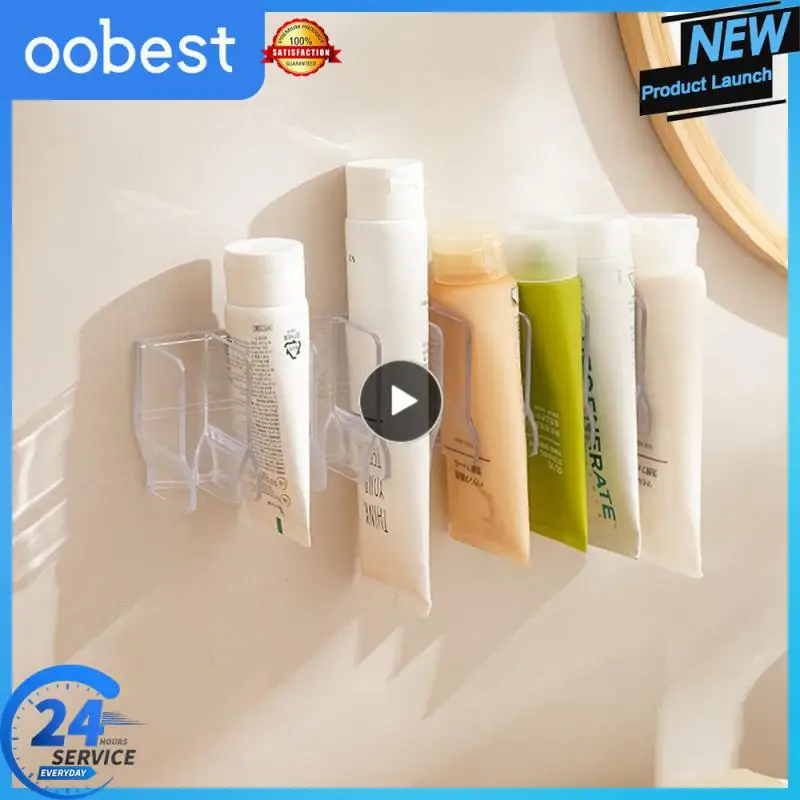 

No Punching Nail-free Installation High Capacity Bathroom Wall-mounted No Trace Household Storage Folder Shelf Storage Paste