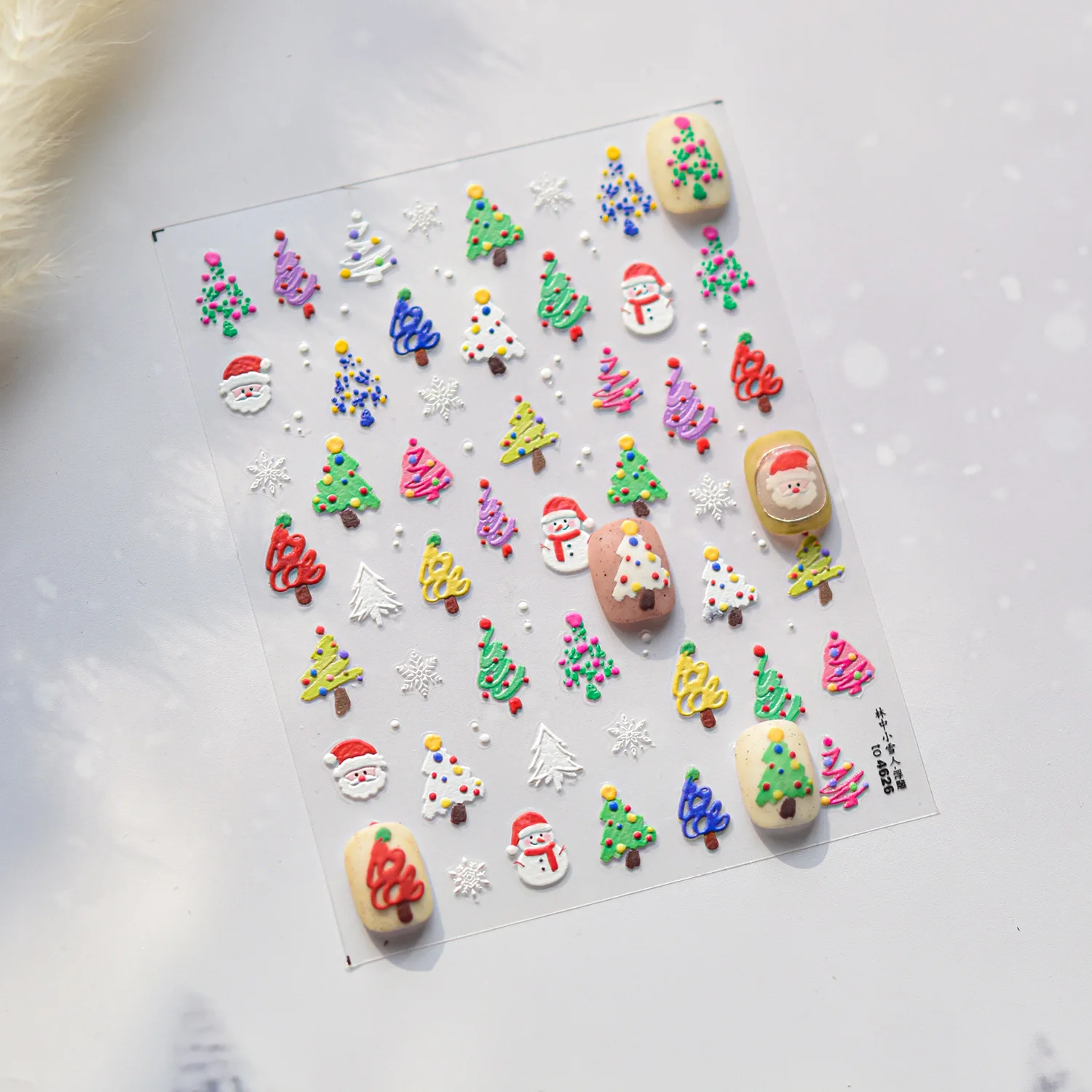 1 шт. рождественские наклейки для дизайна ногтей со снеговиком милые цветные