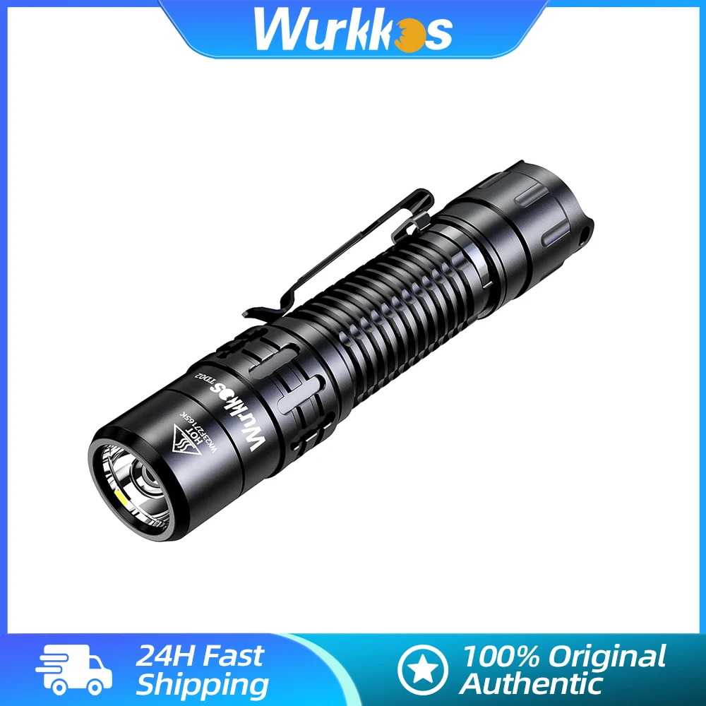 Wurkkos TD02 самообороны тактический фонарик 18650 EDC перезаряжаемые лампы 2000LM SST40
