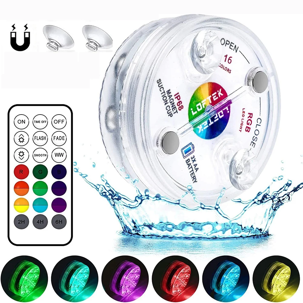 

RGB подводные светодиодные фонари для бассейна, 16 цветов