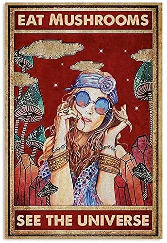 

Съешите грибы, посмотрите вселенную, ретро металлический жестяной знак, винтажный алюминиевый знак для домашнего декора кофейных стен