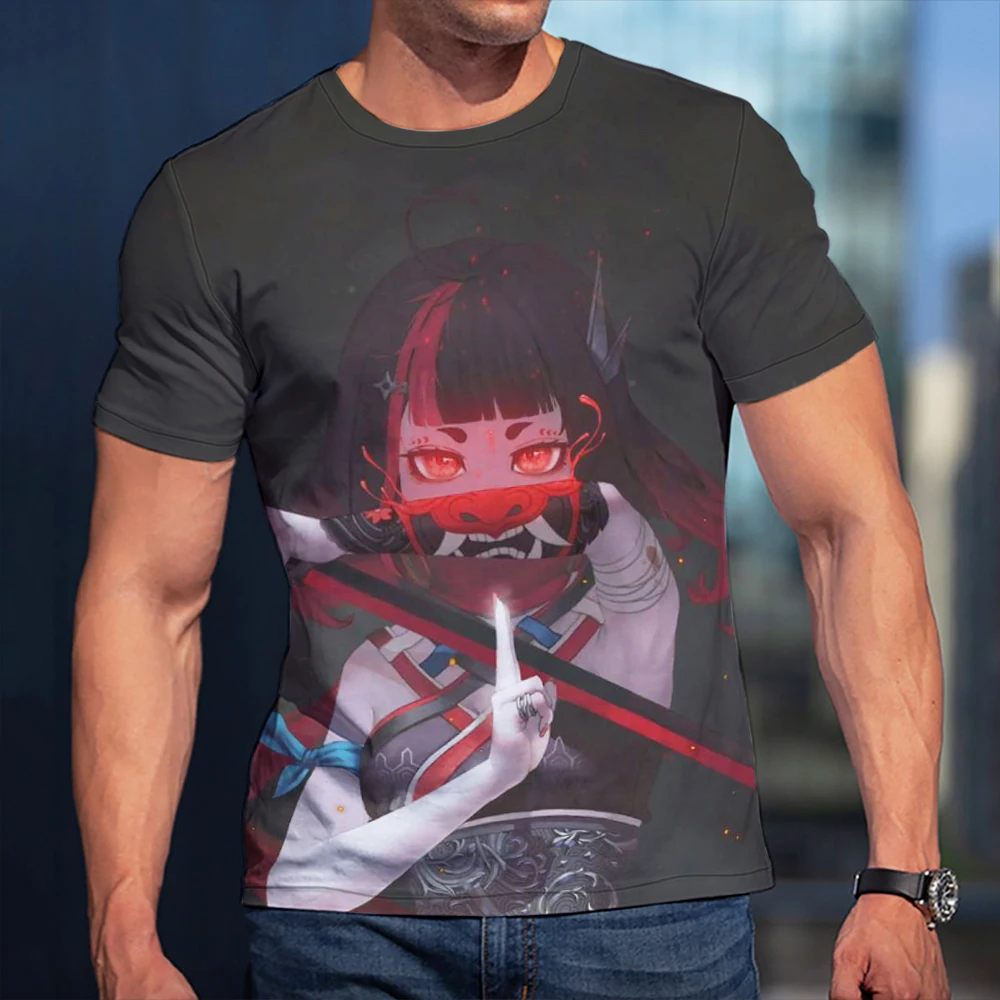 

Футболка мужская с 3D-принтом, модная уличная одежда, Oni самурайская маска, ужас с татуировкой, 3dтоп, рубашка с круглым вырезом, одежда для мал...