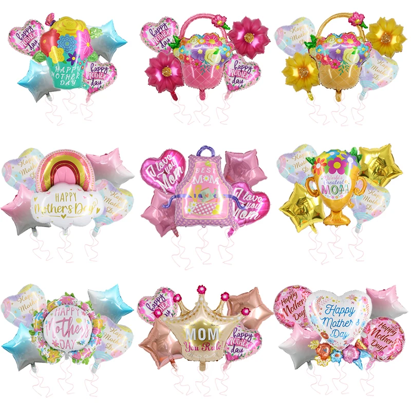 

Happy Mother's Day Foil Helium Balloons Set Love Balloon Mothers Day Mom Birthday Party Decorations Gifts Helium Globals Decor