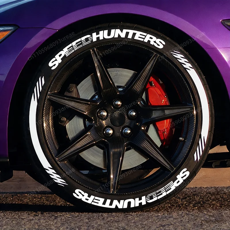 Фото Набор из 8 шт. наклеек SPEEDHUNTERS на колеса автомобиля, универсальные 3D-наклейки из ПВХ для тюнинга авто, декор для шин №1
