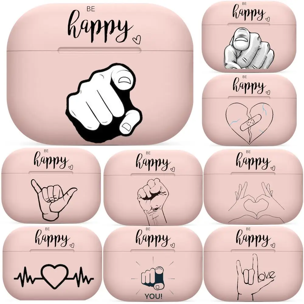 

Finger black and white art For Airpods pro 3 Airpods 1 2case Protective Bluetooth Wireless Earphone case air pod cases pink