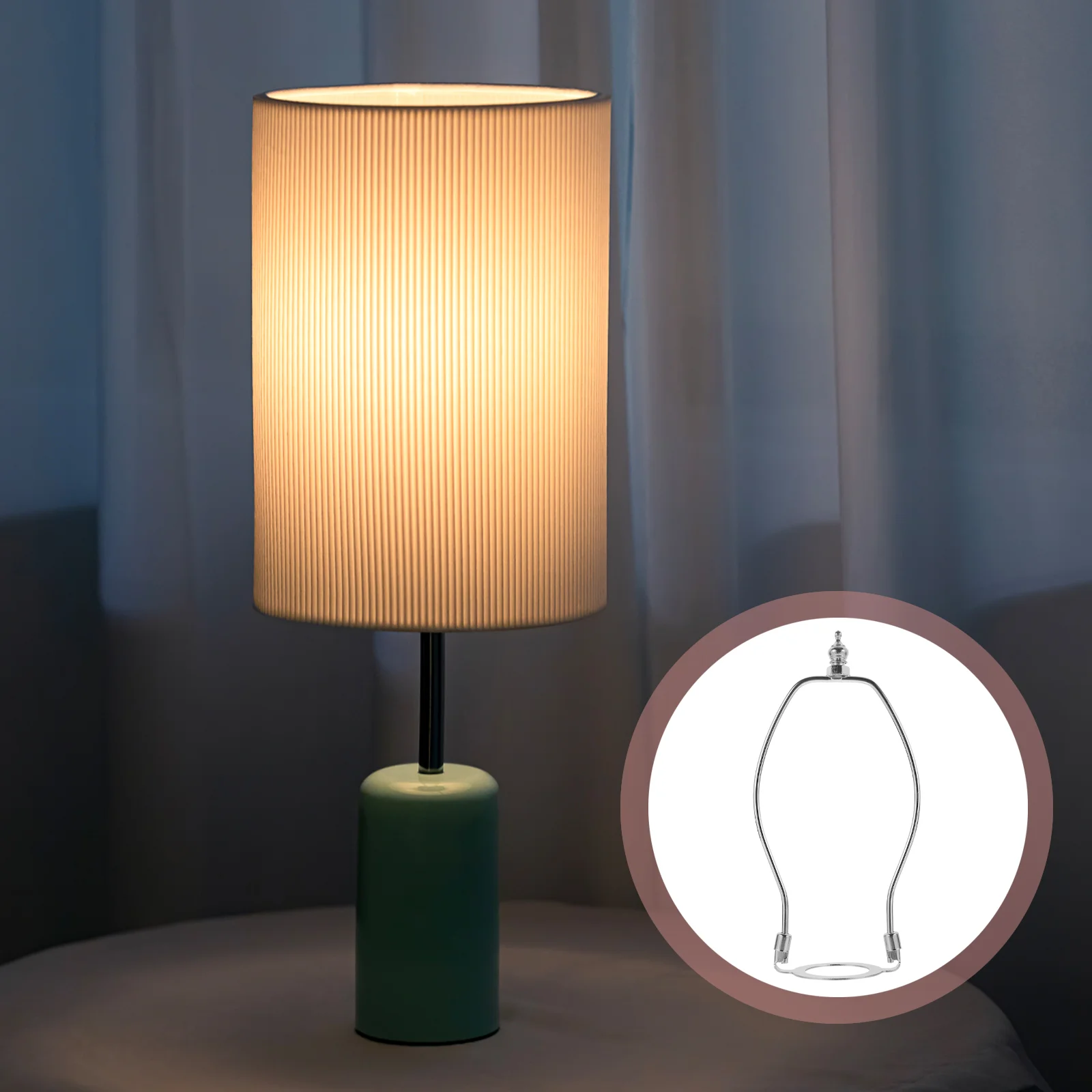 

2pcs Lampshade Harp Holder Lamp Harp Adapter Lampshade Horn Frame Bracket E27