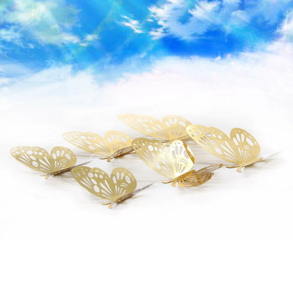 

12 Pcs Wedding Stickers Wall Decals Household Wall Decor Stickers Butterflies Wall Stickers Decal Butterflies Wall