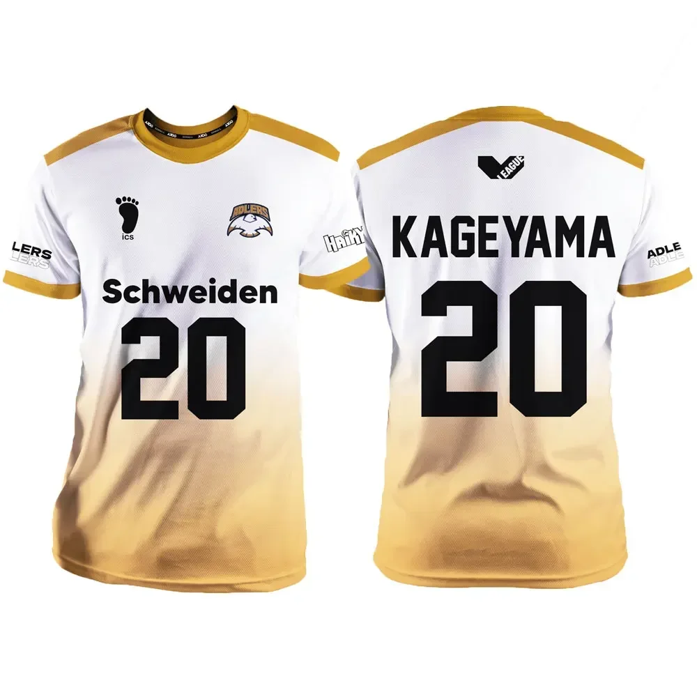 Haikyuu Adlers белая мультяшная аниме косплей мужская футболка Летняя Детская с