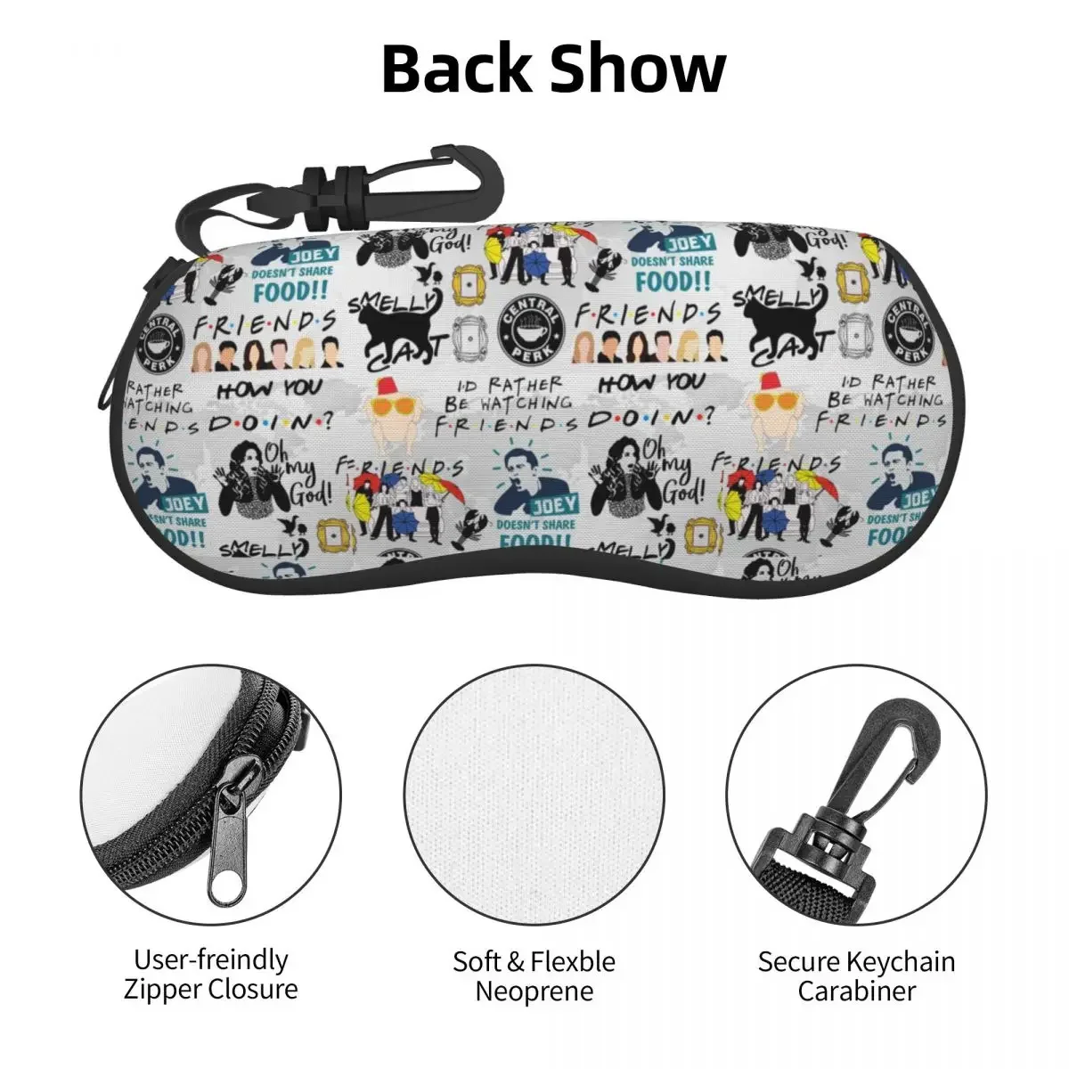 Чехол для очков с коллажем Забавные друзья женский и мужской мягкий защитный