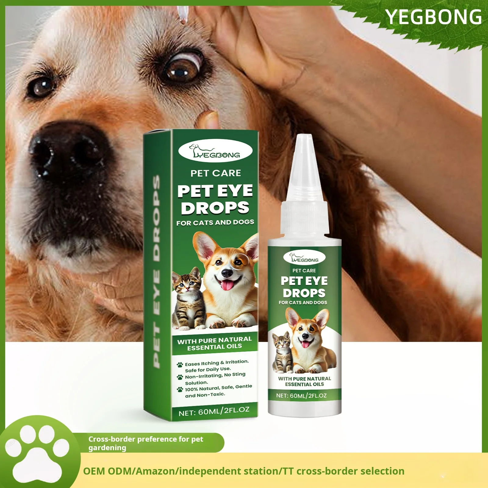 Pet eye drops Dog cleaning tear marks pet cat eyes supplies