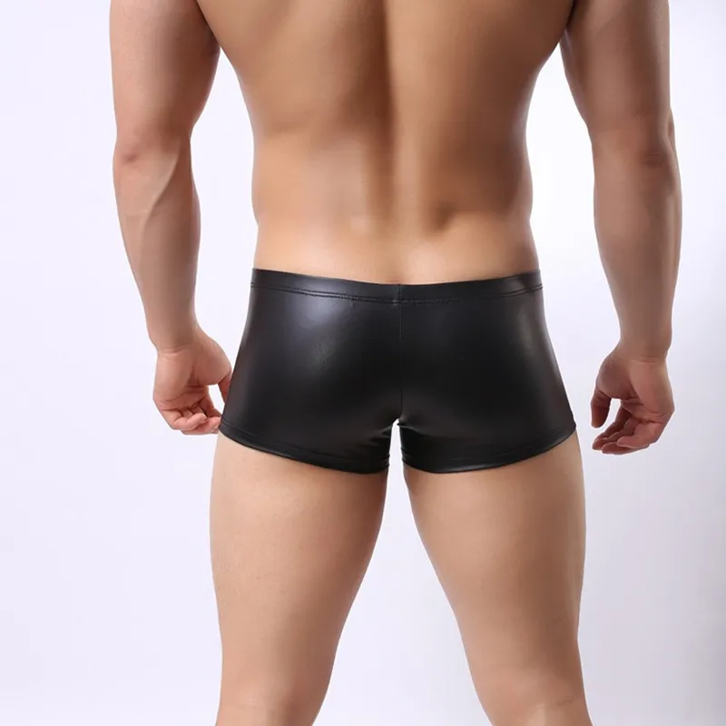 Мужское сексуальное кожаное нижнее белье короткие брюки для секса латексные