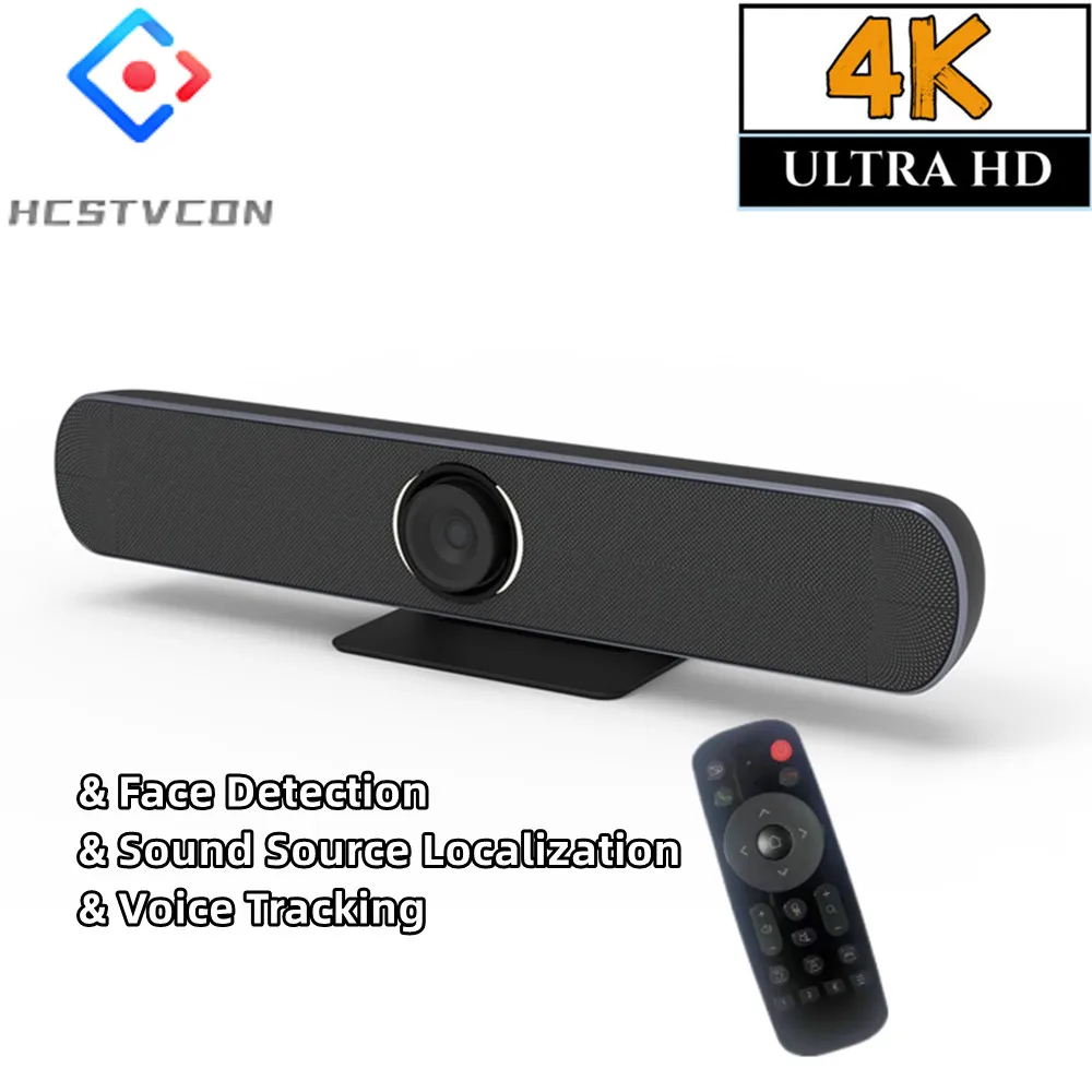 

HCSTVCON M1000K 4K Webcam Voice Tracking Face Detection Sound Source Localization 5X Zoom For Video Conference With Microphone