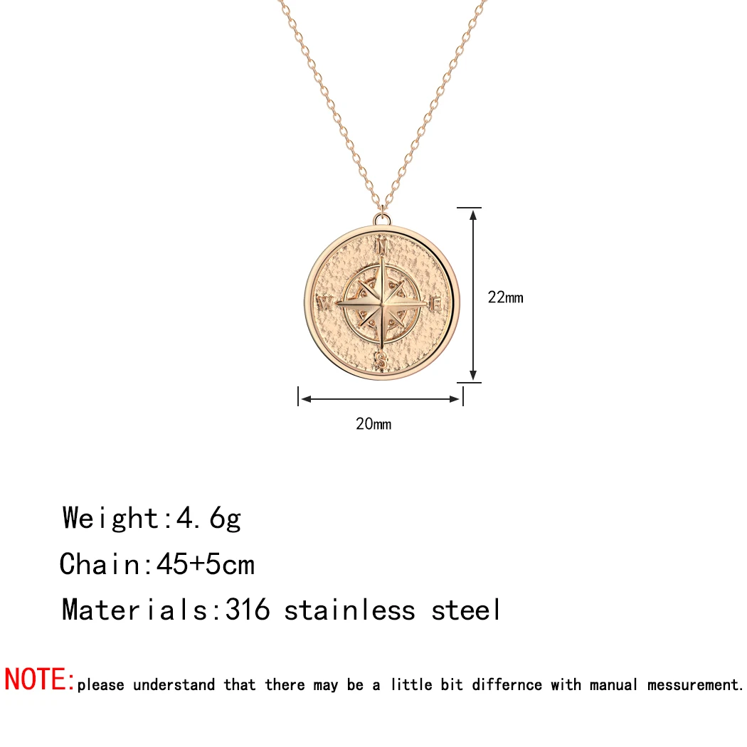 Крошечная Северная звезда ожерелье подвеска с компасом для женщин