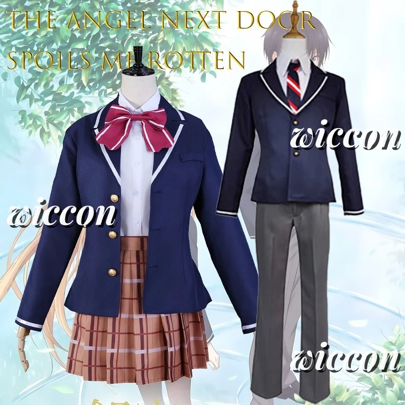 Фото [JuneOnline]TheAn gel Next DoorSpoils MeRotten Mahiru Shiina Amane Fujimiya Косплей Костюм Аниме JK Униформа Женский комплект одежды №4