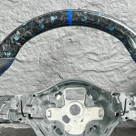 Кованый руль из углеродного волокна, кожа алькантары для Volkswagen Golf 6 GTI GTD R 2009-2013 Polo GTI Tiguan Passat R-Line