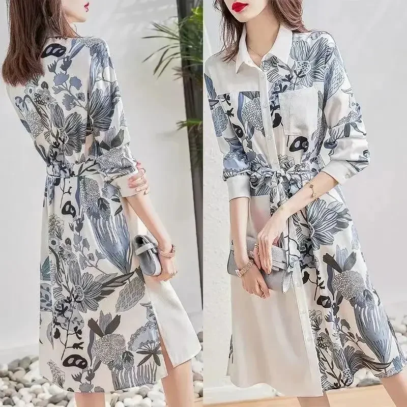 Женское платье-миди с длинным рукавом цельнокроеное платье в стиле Харадзюку