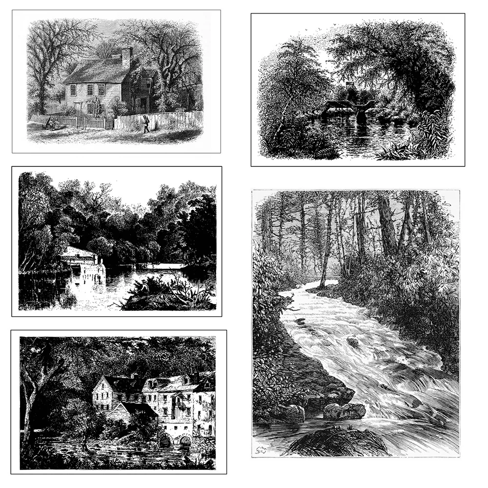 

2022 Rural Natural Scenery Transparent Clear Stamp/Silicone Seal for DIY Scrapbooking/card Decorative Rubber Stamp 11*16cm